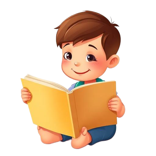 Literature mascot reading a book